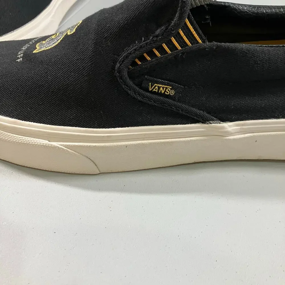 VANS X Harry Potter Hufflepuff Men's Sneaker Size 10 Classic Black Slip-on Shoes